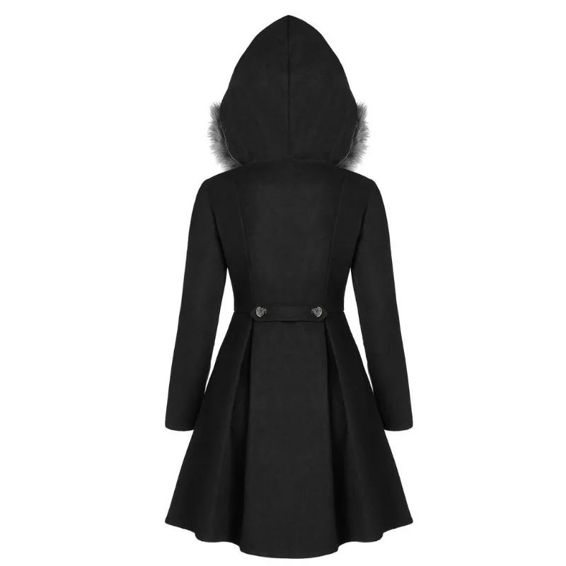 Winter New 2023 Women Faux Fur Coat Mid Length Version Hooded Slim Fit Double Breasted Outwear Fashion Solid Color Warm Parkas
