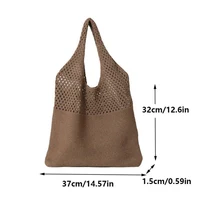 Sacs à main tricotés pour femmes, fourre-tout de grande capacité, grand sac à main de plage d'été, sacs à bandoulière tissés creux décontractés, Pack féminin 6
