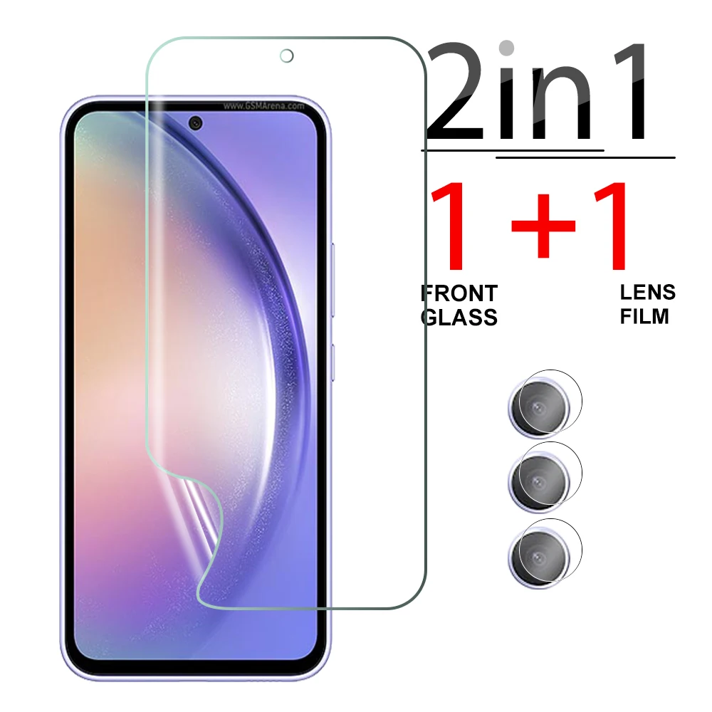 

2 в 1 мягкая пленка для Samsung Galaxy A55 5G устойчивая к царапинам Гидрогелевая пленка Sansung samsun A35 A25 A15 4G прозрачная пленка для объектива камеры