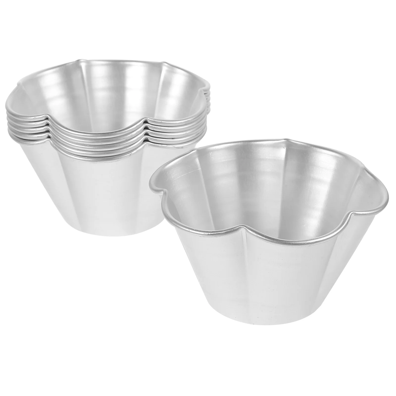 

6pcs Metal Baking Cake Tins Aluminum Alloy Baking Mold Baking Cake Supplies