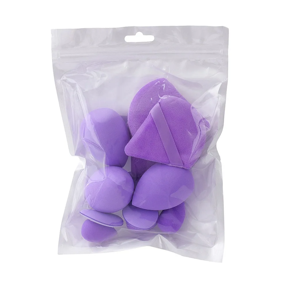 12개입 소프트 만능 메이크업 스펀지 세트 4종 뷰티 도구 뷰티 에그 건식 및 습식 겸용 파우더 퍼프