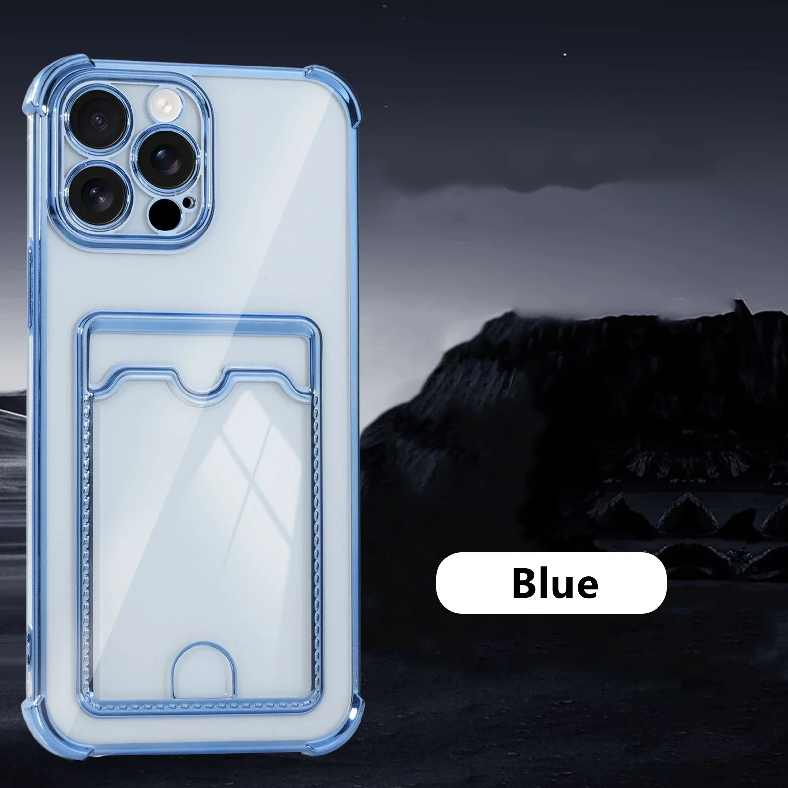 Soft Plating Transparent Shockproof Card Holder Bag Case