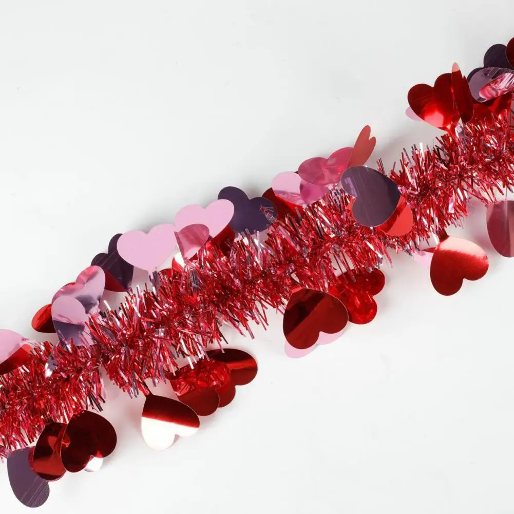 

Pink White Heart Garland Heart Tinsel Garland for Valentines Day Wedding Decor Indoor Outdoor Hanging 10 Pcs Colorful Heart