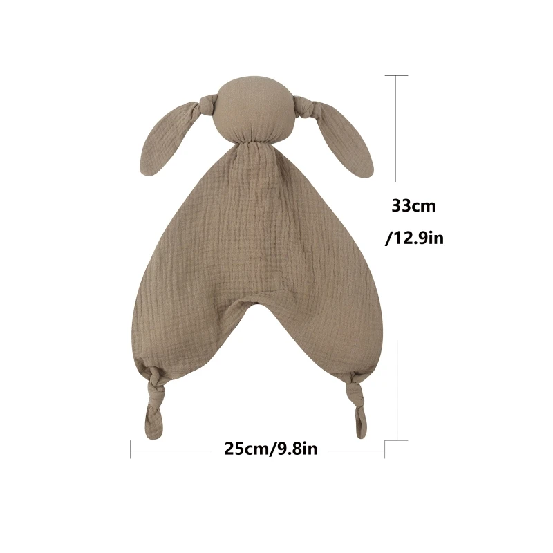 Muslin towel soft cotton baby bib stuffed rabbit doll newborn appease security blanket sleeping cuddling face cloth