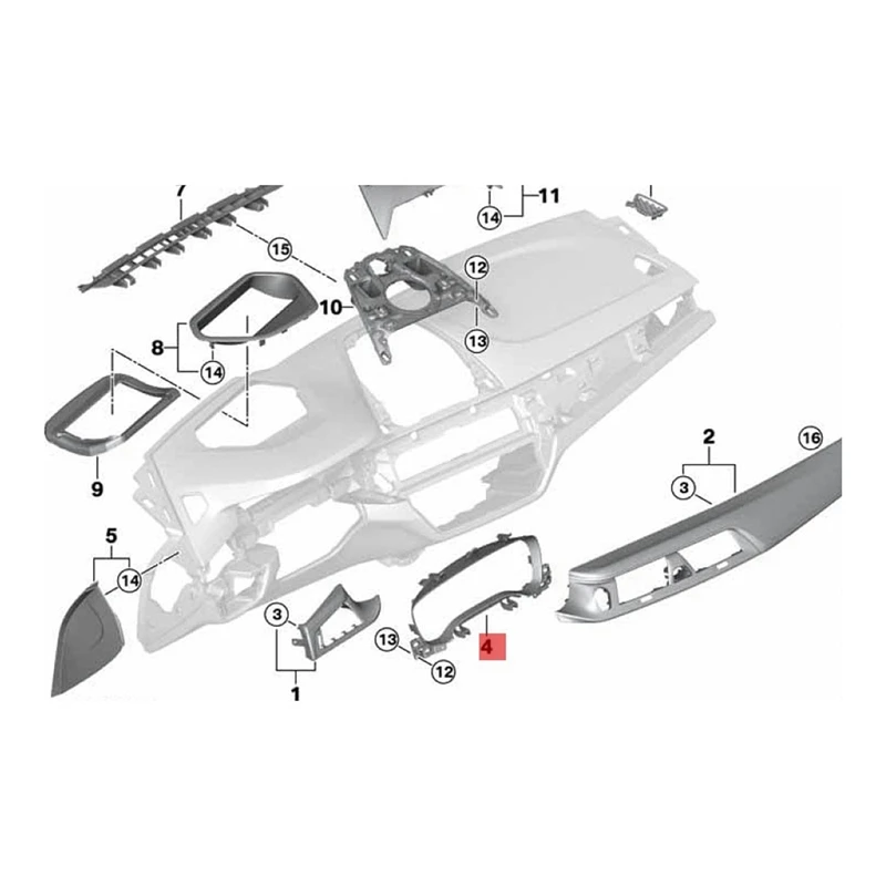 ڵ  Ʈ г ǰ 51459490718, BMW 5 ø G38 525Li 530Li 2020-2022  Ŀ ÷Ʈ Ͽ¡ 