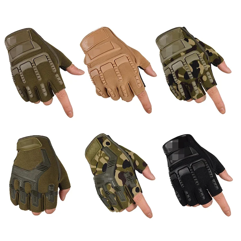 Men Fingerless Gloves Outdoor Working Hunting Tactical Anti-Slip Mtb Bike Bicycle Motorcycle Driving