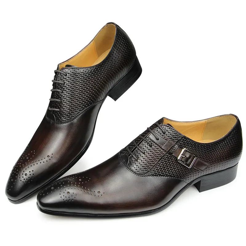 Office Shoes Men High Grade Genuine Leather Of Oxfords Style Business Banquet Wedding Party Suits Mathes Fashion Luxury Man Shoe