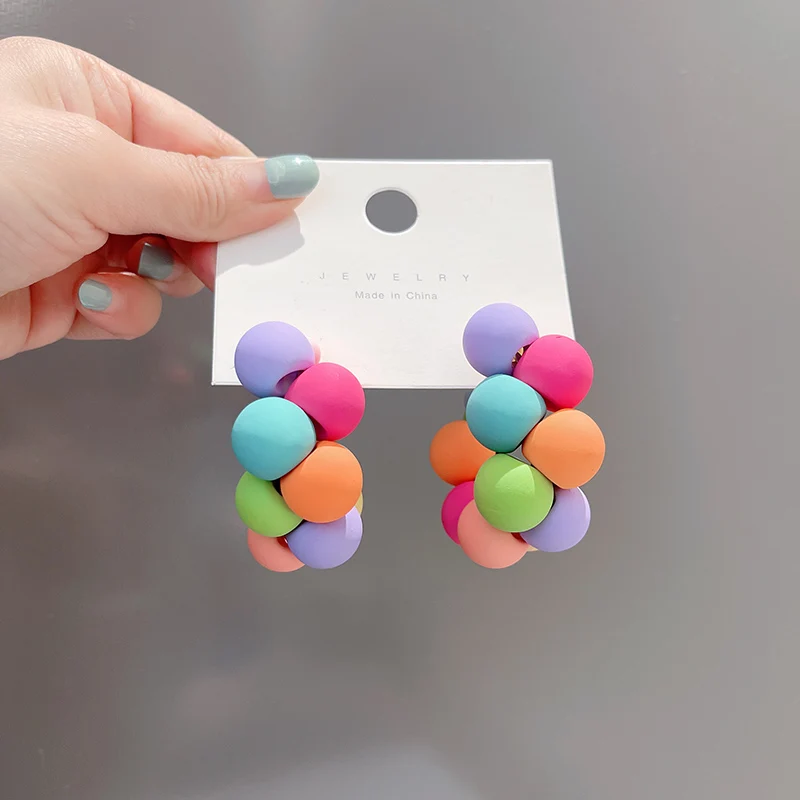 Colorful Cc Exaggerated Fashion Cute Luxury Earrings - Image 3