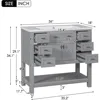 36'' Bathroom Vanity with Single Sink Combo, Modern Bathroom Sink Cabinet with 2 Soft Closing Doors Solid Wood Frame Vanities 2