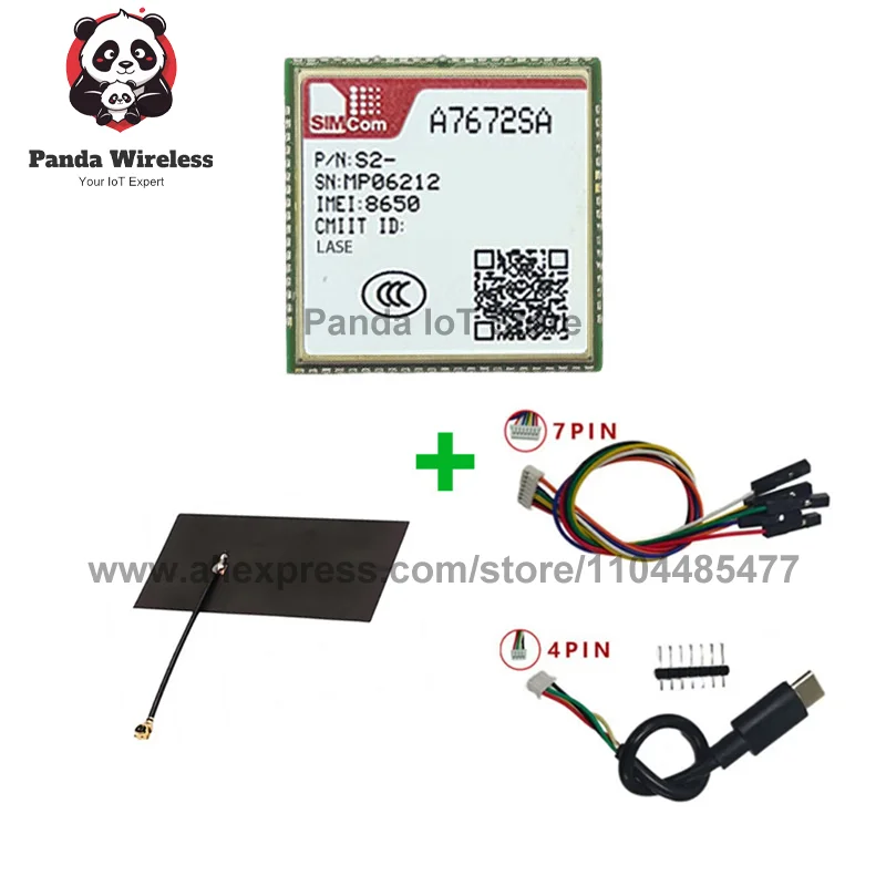 SIMcom A7672SA A7672SA-FASE A7672SA-LASE LTE CAT1 4G+2G 코어 보드 D24*24 퀄컴 칩 지원 데이터+GNSS(옵션) 음성