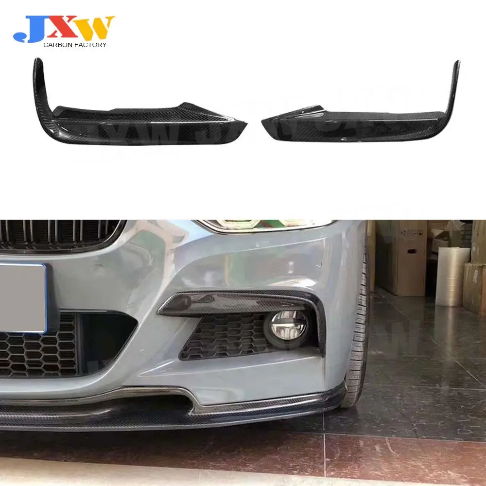

2Pcs Carbon Fiber Front Bumper Fog Light Eyelids Canards Fins Cover Trim for BMW 3 Series F30 M Sport 320i 328i 335i 2012-2018