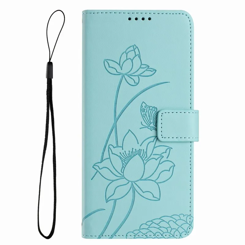 Charming Lotus Flower Phone Case with Wallet and Stand功能