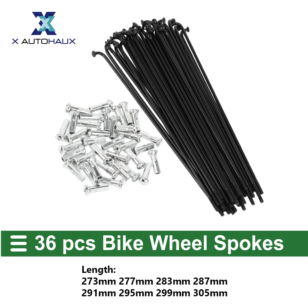 Remplacement Rayons Roue Vélo Durable Rayons De Vélo VTT 1,8 Mm - Lot De 10, Longueur 275 Mm, Tête Droite, Noir Pièce Roue Vélo