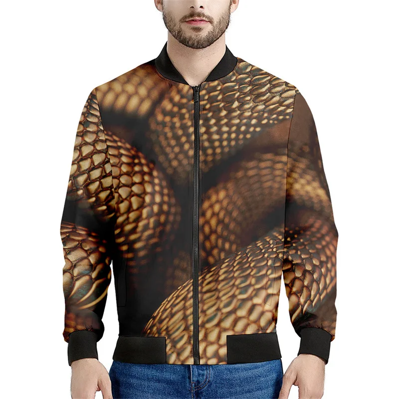 thumbnail image 1 of Chaqueta con cremallera y estampado 3D de serpiente de terror para hombre y mujer, sudadera con estampado de animales, chaquetas de calle de manga larga con cremallera para primavera y otoño, 1 of 5