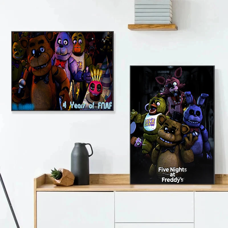 Canvas Wall Art FNAF Five-nights-At-Freddys Ultimate Group Prints for Living Room Home Decor