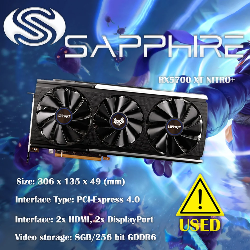 Sapphire Rx5700 Xt Nitro + Scheda Grafica 8Gb Gddr6 256Bit 3Dp Hd Schede Video Per Amd Radeon Rx 5700Xt 8G 256 Bit