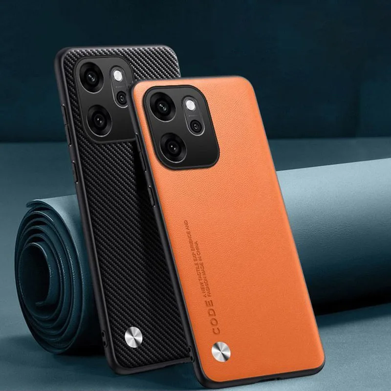 Premium PU Leather Silicone Phone Case - Full Protection Back Cover