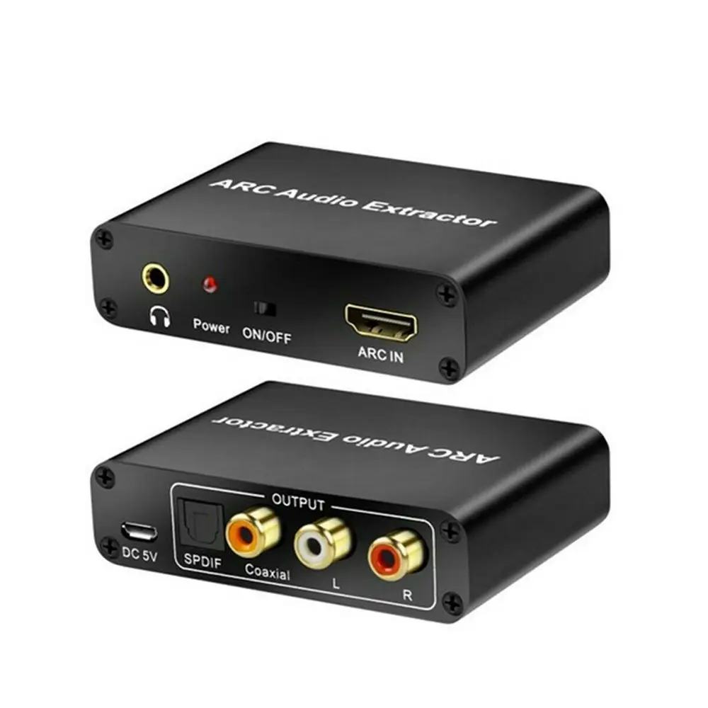 

High Quality Return Channel DAC SPDIF Coaxial RCA 3.5MM HDMI-compatible Digital to Analog ARC Audio Extractor Converter