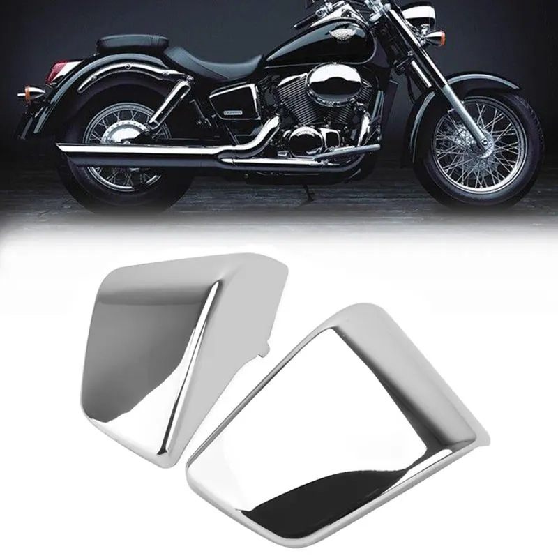 

Chrome Left & Right ABS Plastic Motorcycle Fairing Battery Side Fairing Covers For Honda Shadow ACE 750 VT750 VT400 1997-2003