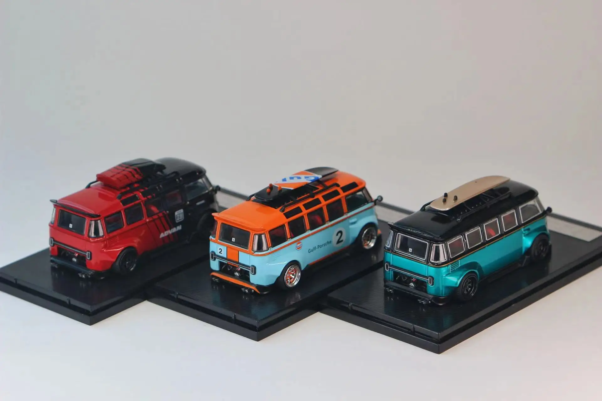 ninja turtles toys New Stocks 1:64 Kombi VW T1 Volkswagon Gulf Advan Blue Colors Diecast Model Car In July 2022 Collection Gift Presents hulk toys