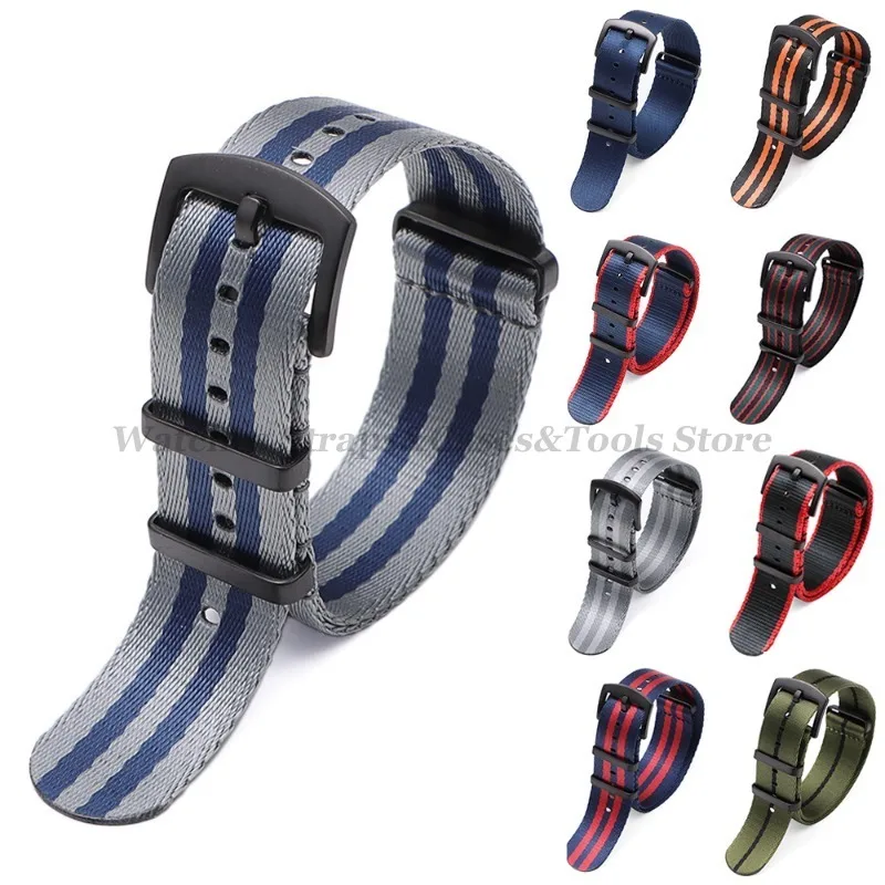 Premium Nylon Watch Strap with Black Ring Buckle - Universal Sports Band
