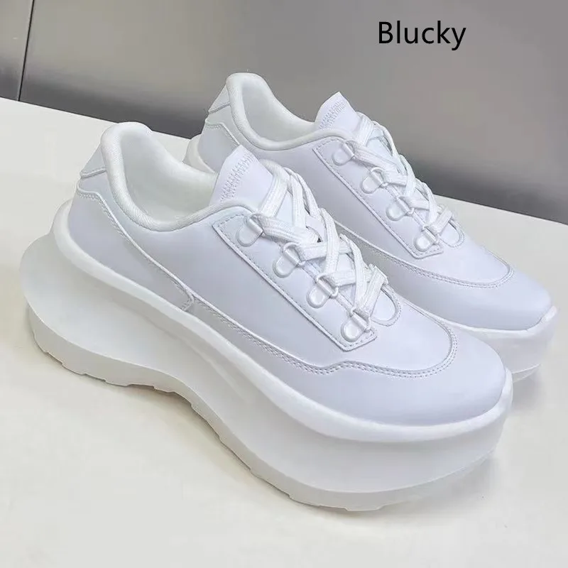 

Women's autumn mixed color patchwork sports shoes with flat soles, thick soles, round heads, cross tie up and breathable sports