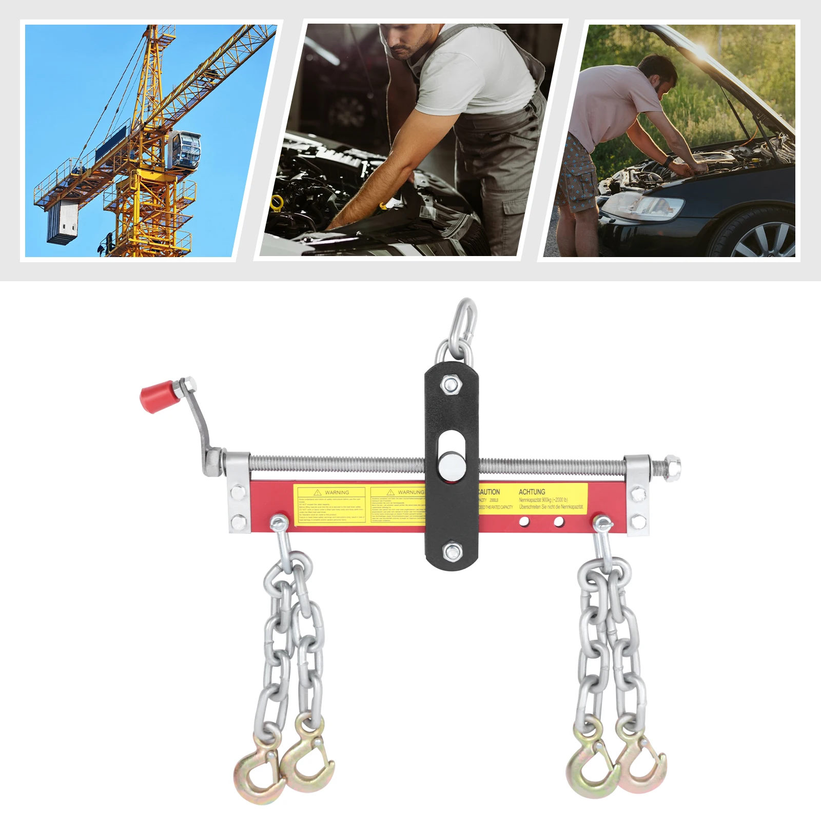 Werkstattkran-Positionierer, 900 kg Balancer, Motorkran, Hebekran mit 4 Ketten, Kettenlänge 28,5 cm, Traverse-Kran – Detail 1