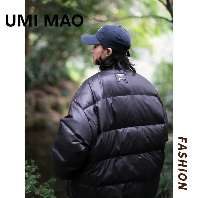 

UMI MAO 80 White Duck Down Winter Jacket Baseball Double Face Suede Down Cotton Padded Coat Men Women Korean Clothes Y2K