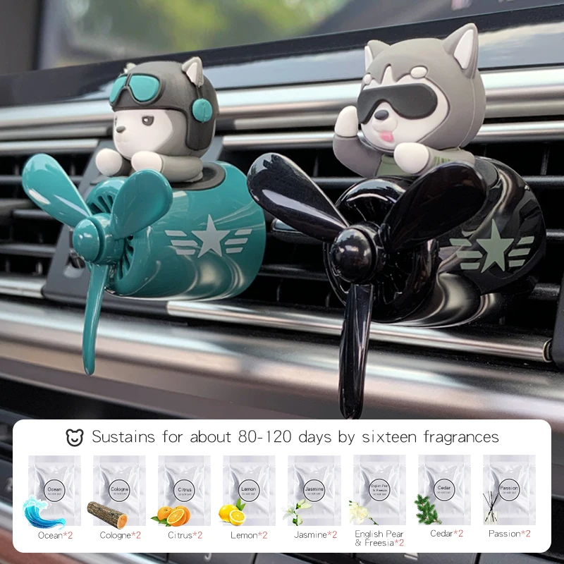 Bear Pilot Air Freshener - Dog Scent Vent Perfume Diffuser for Car Aromatherapy Decor Accessories