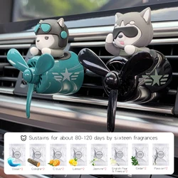 Bear Pilot Air Freshener - Dog Scent Vent Perfume Diffuser for Car Aromatherapy Decor Accessories (Two Huskies)
