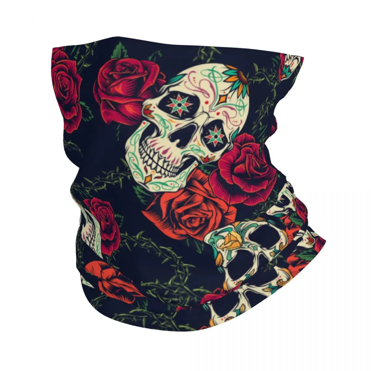 

Heavy Metal Skull Bandana Neck Gaiter Printed Balaclavas Wrap Scarf Multi-use Headwear Fishing for Men Women Adult Washable
