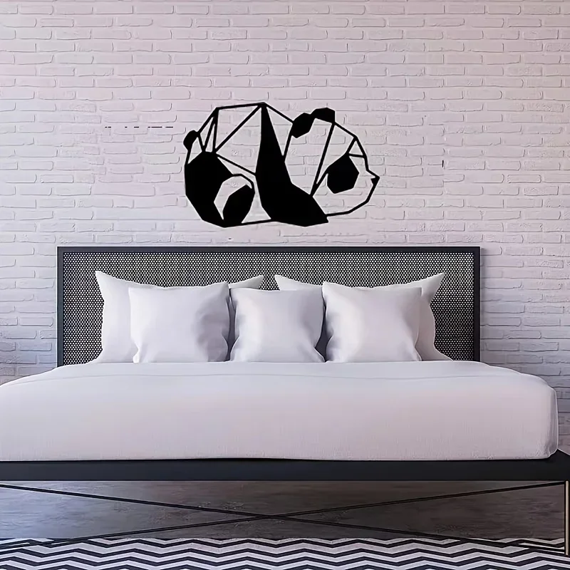 

CIFBUY Deco Metal Pandas Outdoor Home Art Decor Black Metal Wall Mounted Art for Living Room Bathroom Bedroom Wall Sculptures