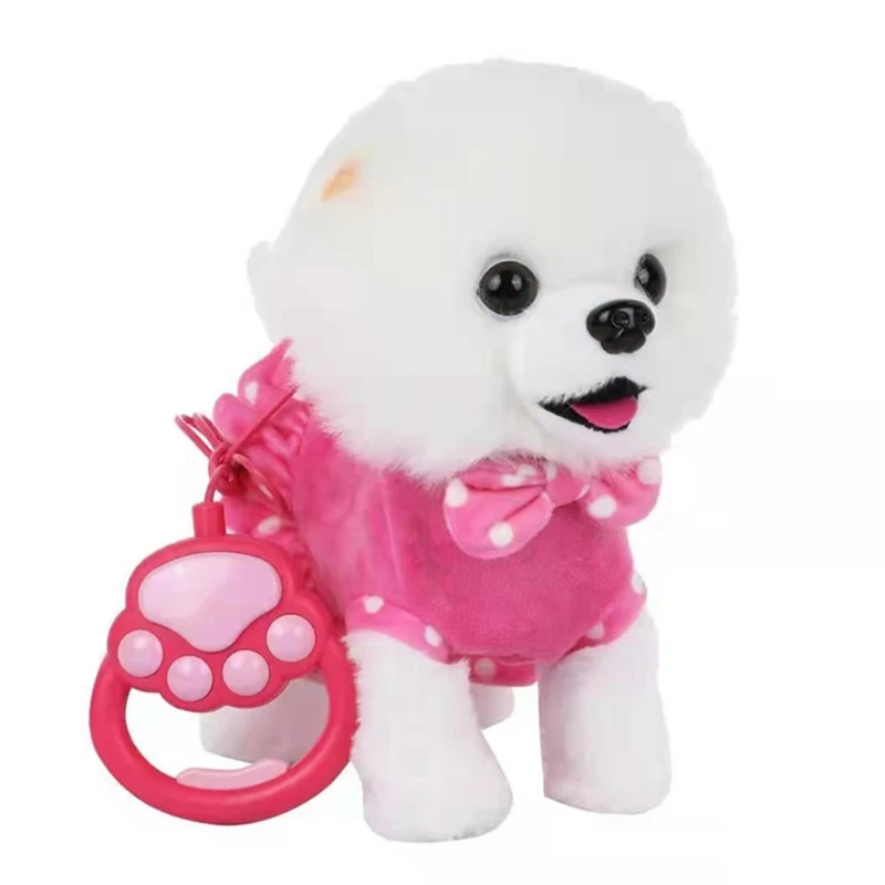 Plush Dog Toy for Baby Learn to Crawl Leash Puppy Dog Toy Interactive Singing & Walking Animal Kids Christmas Gift