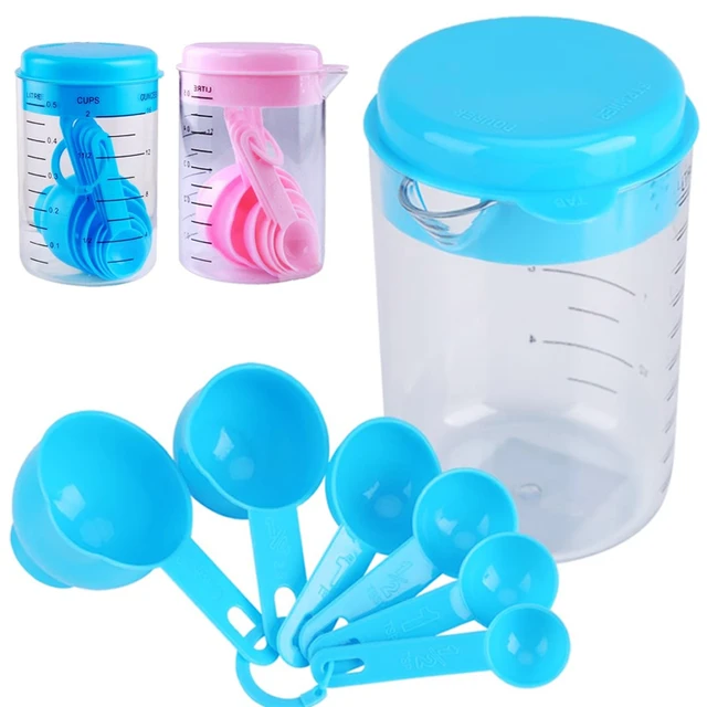 7 Pieces/set Of Plastic Measuring Cup And Spoon With Scale Tea