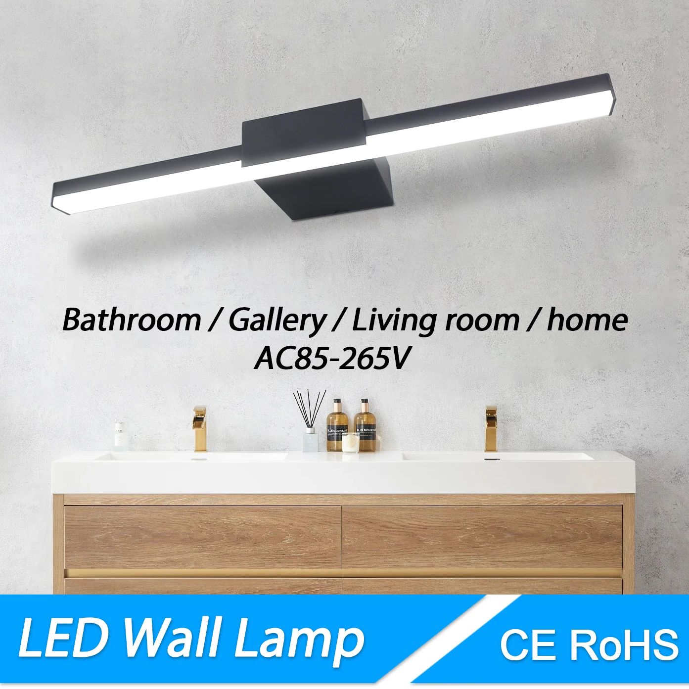 Современный светодиодный настенный светильник с алюминиевым корпусом и сенсорным выключателем