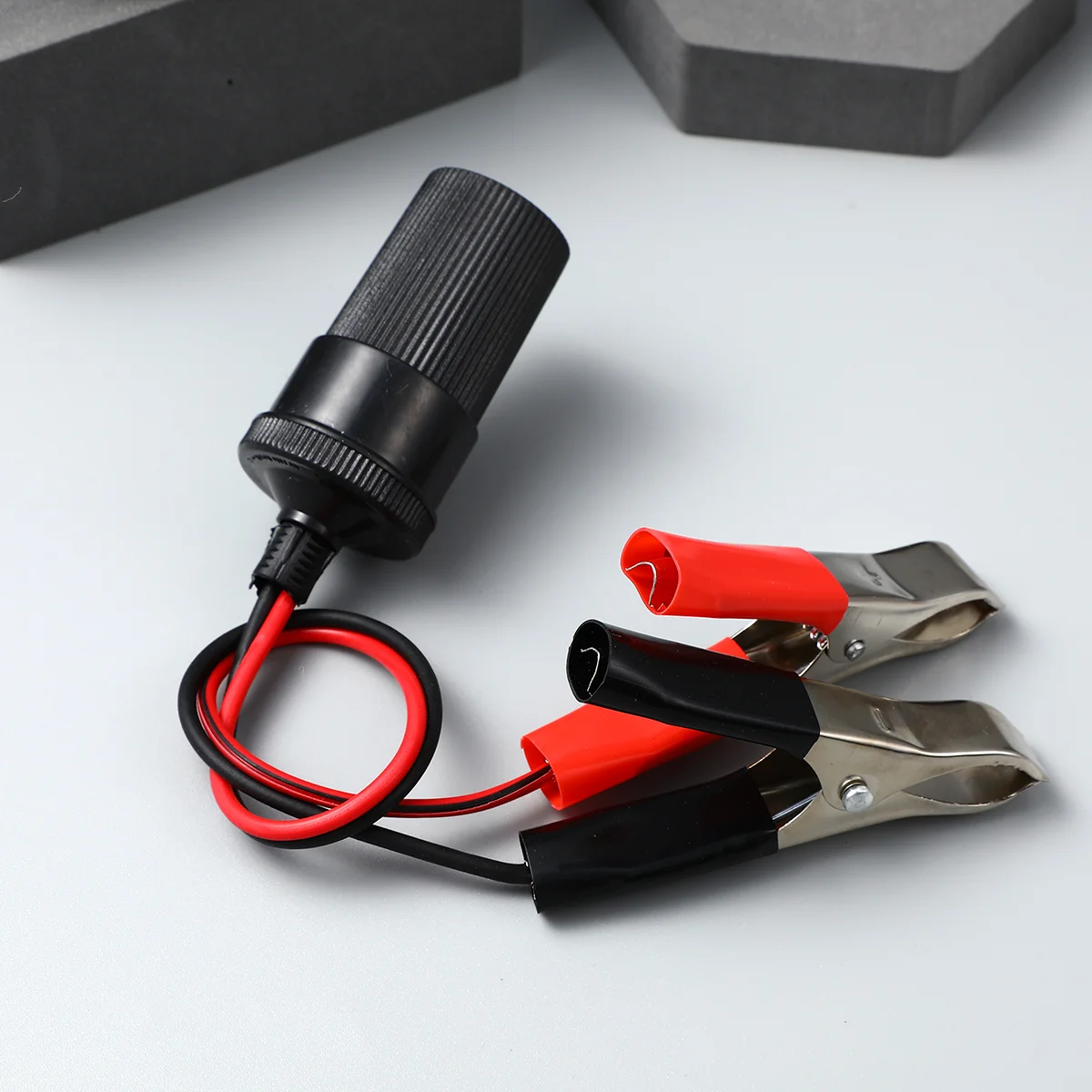 Alligator Clip Cigarette Lighter Socket Adapter Car Power Outlet Electric