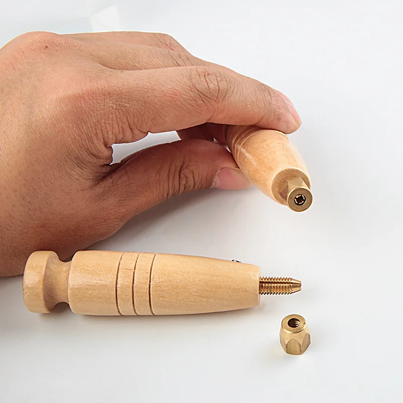 DIY Leather Sewing Awl Needle With Wood Handle Set Canvas Shoe Repairing Tool Kit 1Set leather sewing kit