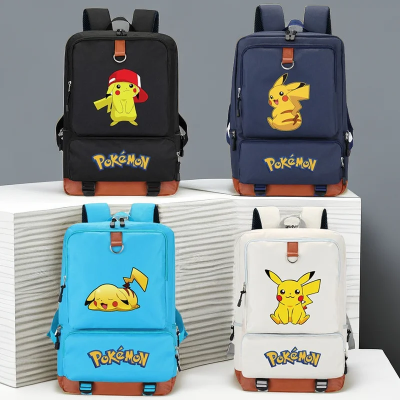 

2023 Anime Pokemon Pikachu Cartoon Backpack Boys And Girls Outdoor Causal Travel Bag Students Waterproof Breathable Schoolbag