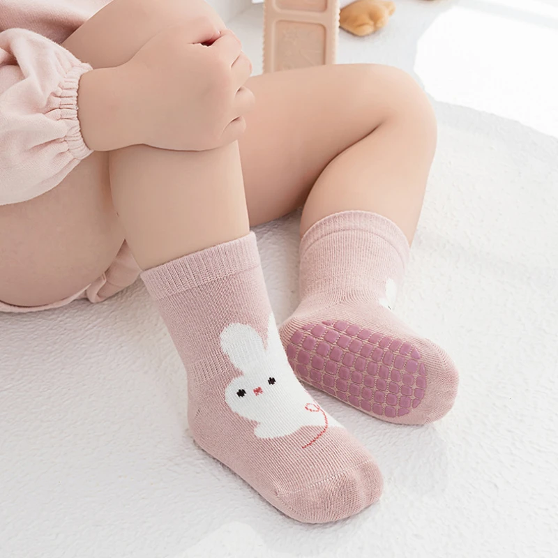 

Cartoon Floor Socks Infants Young Children New Boneless Large-area Adhesive Baby Sock Graffiti Anti Slip Short Socks Kids Socks