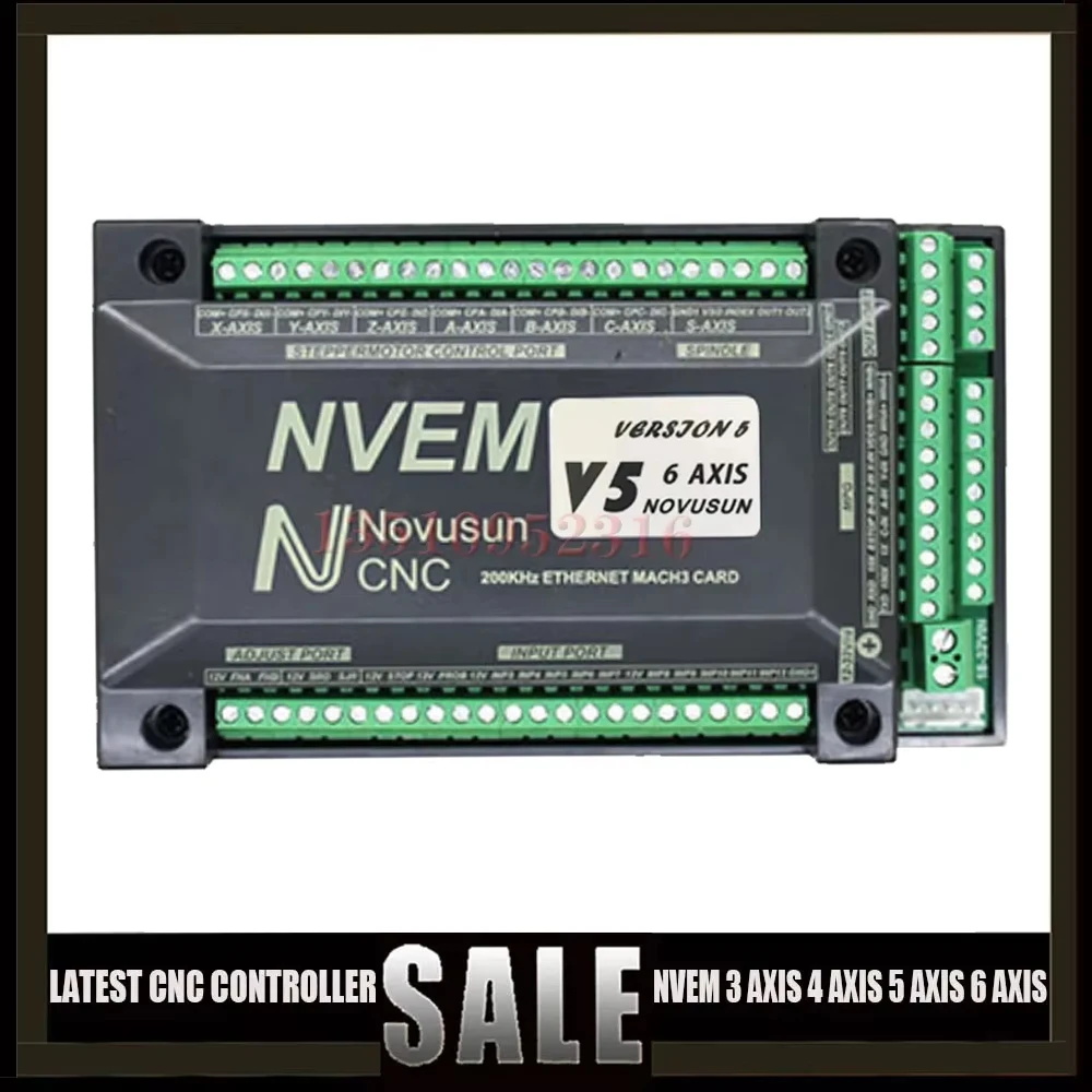 CNC motion controller NVEM V5 upgrade 3axis 4axis 5axis 6axis mach3 control card Ethernet interface Cnc Router Parts Laser Engraving Controller