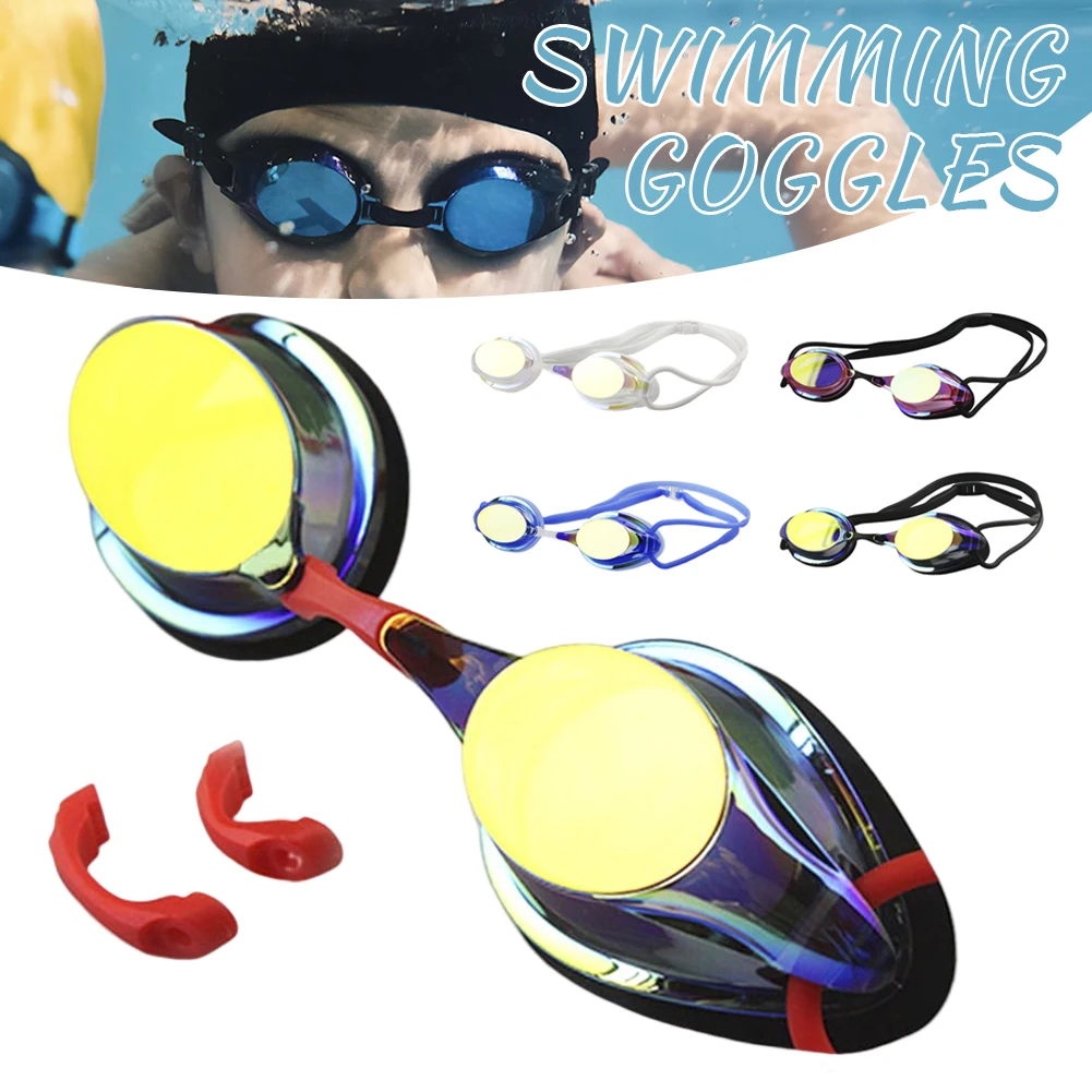 Lunettes de natation pour adultes, petite monture, verres transparents, sangle ajustée, lunettes de natation pour piscine de plage