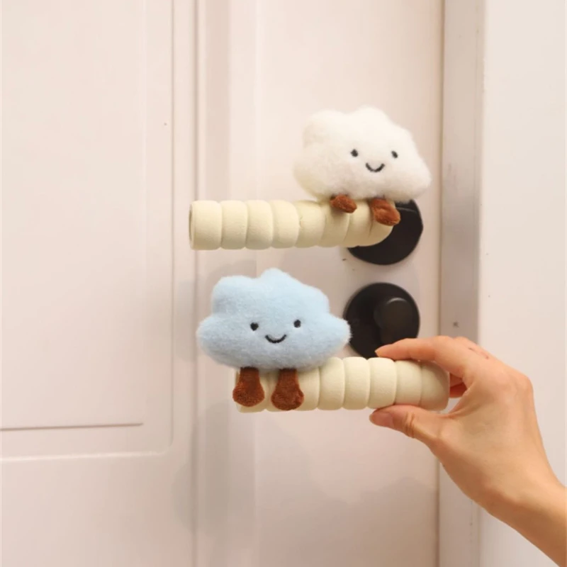 Cute Cloud Door Handle Cover Anti Bump And Anti Static Safety Door Knob Protector Furniture Decorations Home Accessories