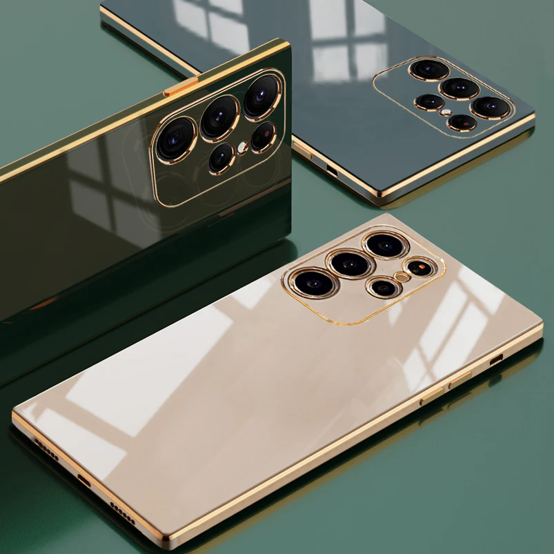 Per Funda Samsung Galaxy Note 20 Note20 Ultra 20Ultra Custodia Cover Cute Luxury Placcatura Square Lens Protector Cassa del telefono Ce_voghion.com