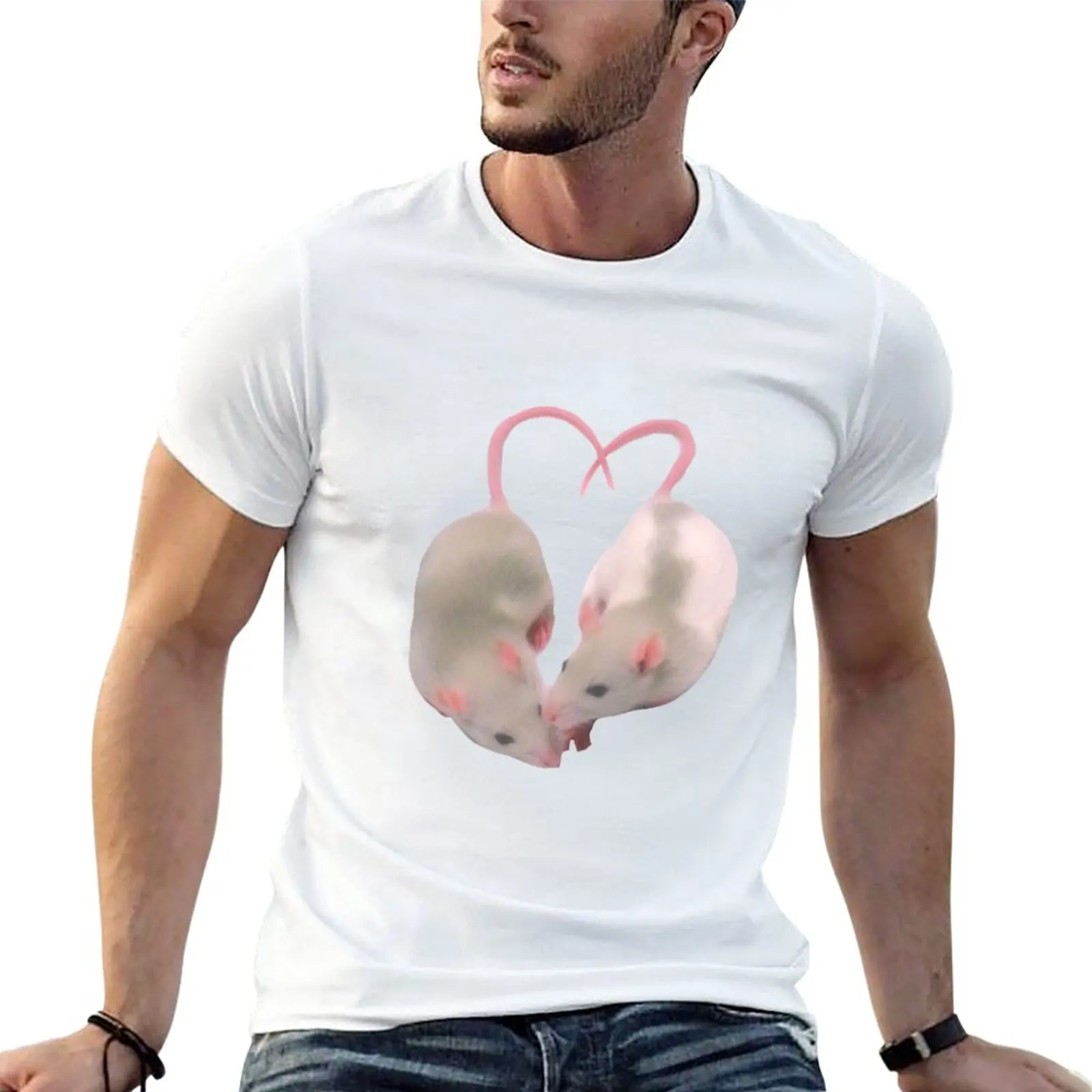 

New Loving Mice T-Shirt Short t-shirt anime sweat shirt slim fit t shirts for men