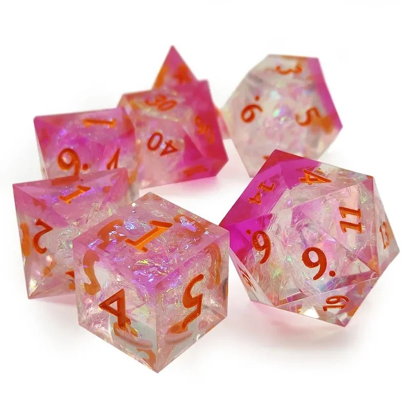 New Upscale Resin Transparent Sharp Corner Dice Set D4 D6 D8 D10 D% D12 D20 Polyhedral Dice For Table Games Role Playing Game