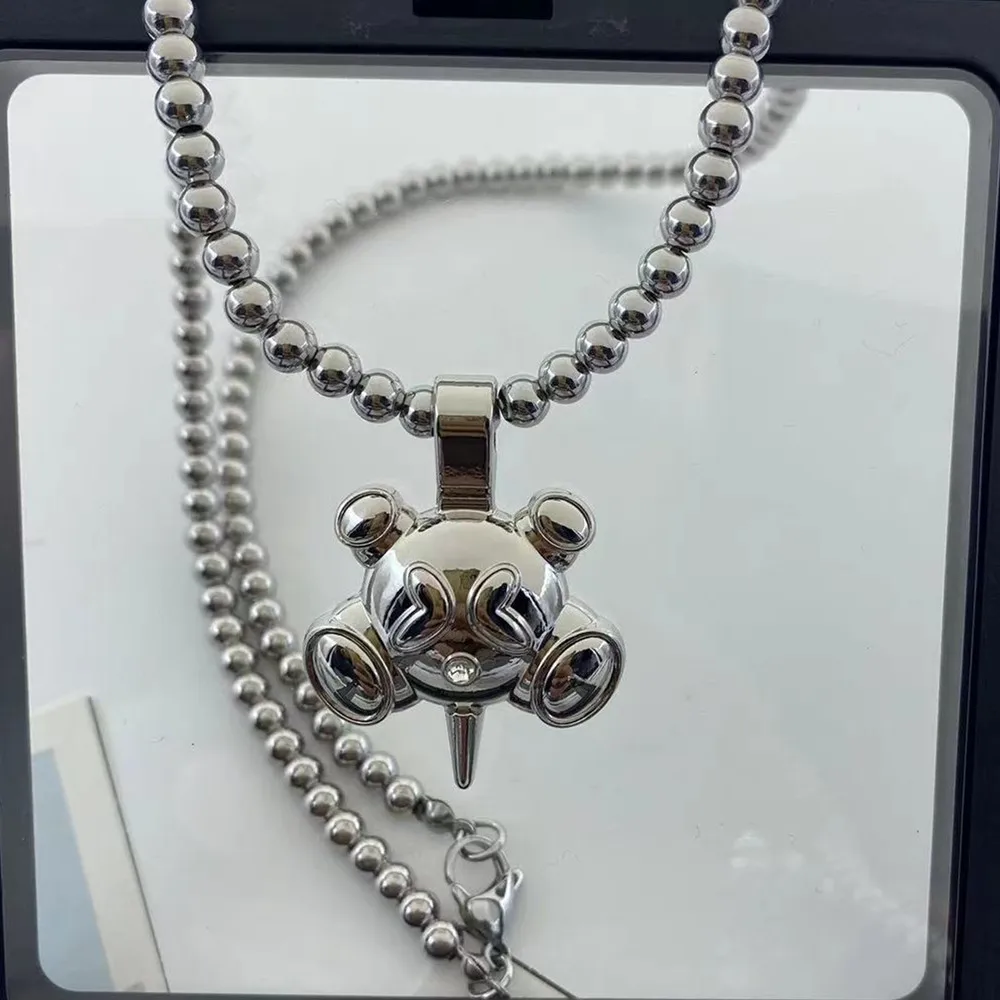 Quad Ball Pendant Hip Hop Style Stainless Steel Jewelry Men's and Women's Fashion Personality Necklace Collection Wholesale 3