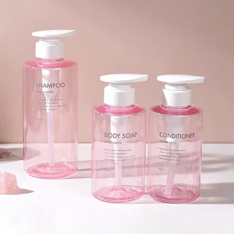 

Shower Gel Filling Bottle Replacement Press-type Set 300ml/500ml Bathroom Shampoo Bottle Outdoor Travel Tools