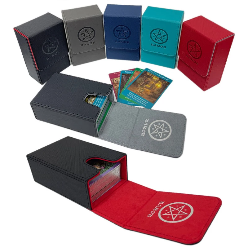 

100+ Leather Storage Box Tarot Oracle card box Trading Card Deck Box Magic PKM YGO TCG Board Games Dice Collector Container