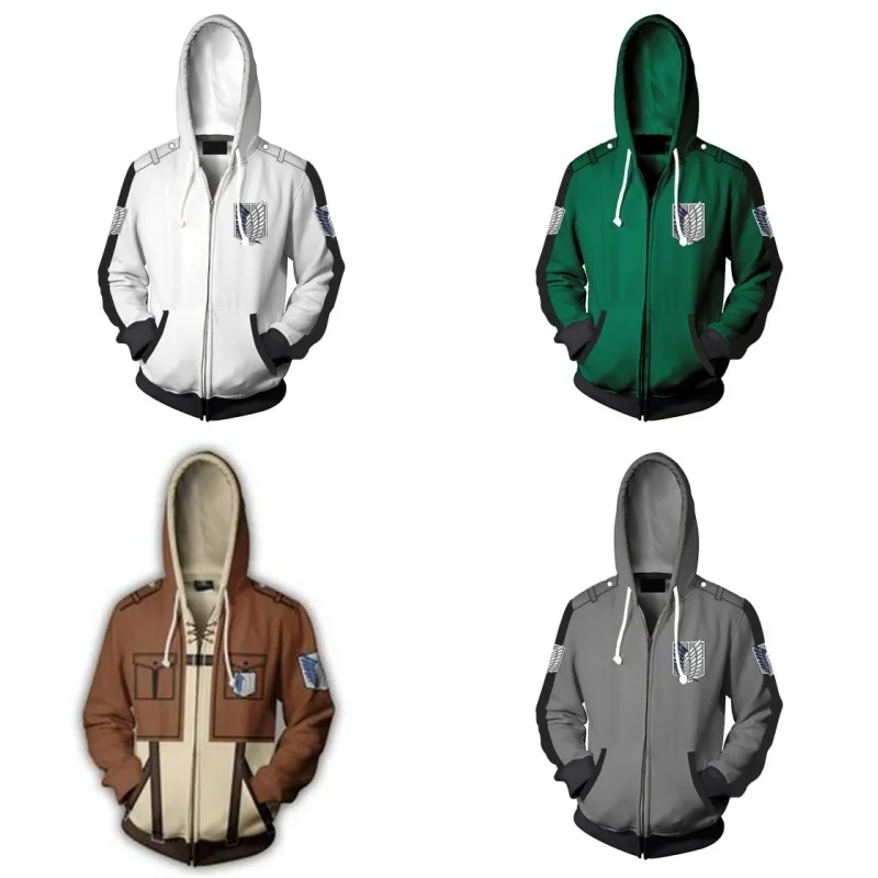 

Anime Attack On Titan The Wing Of Liberty adult Hoodies Zip Up Sportswears Casual Oversized JacketsHip Hop Street Clothing Coats