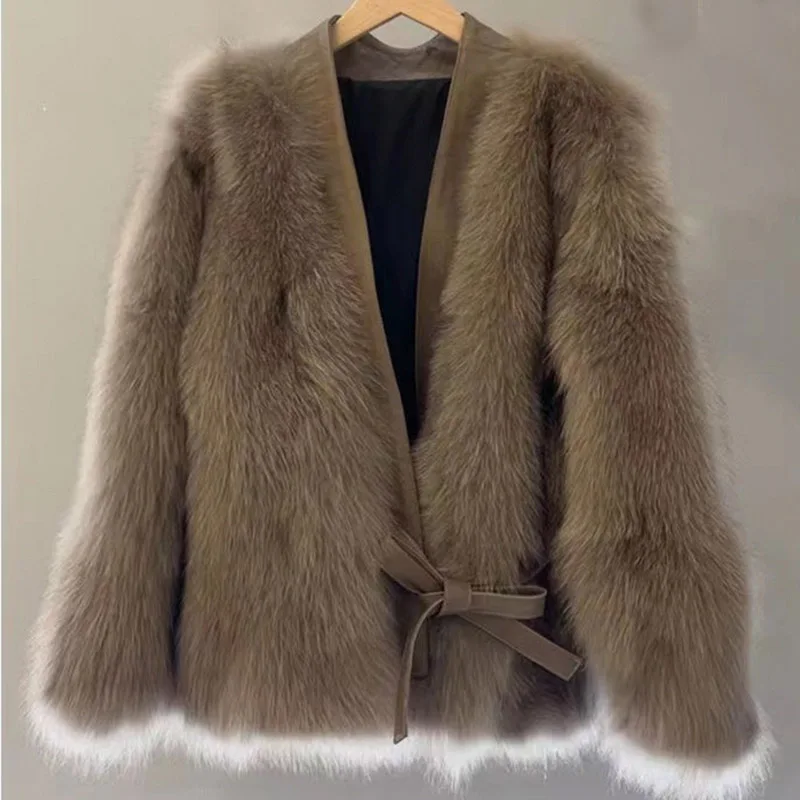 Versatile Fashion Faux Fox Fur Fur Coat  Winter New   4.124